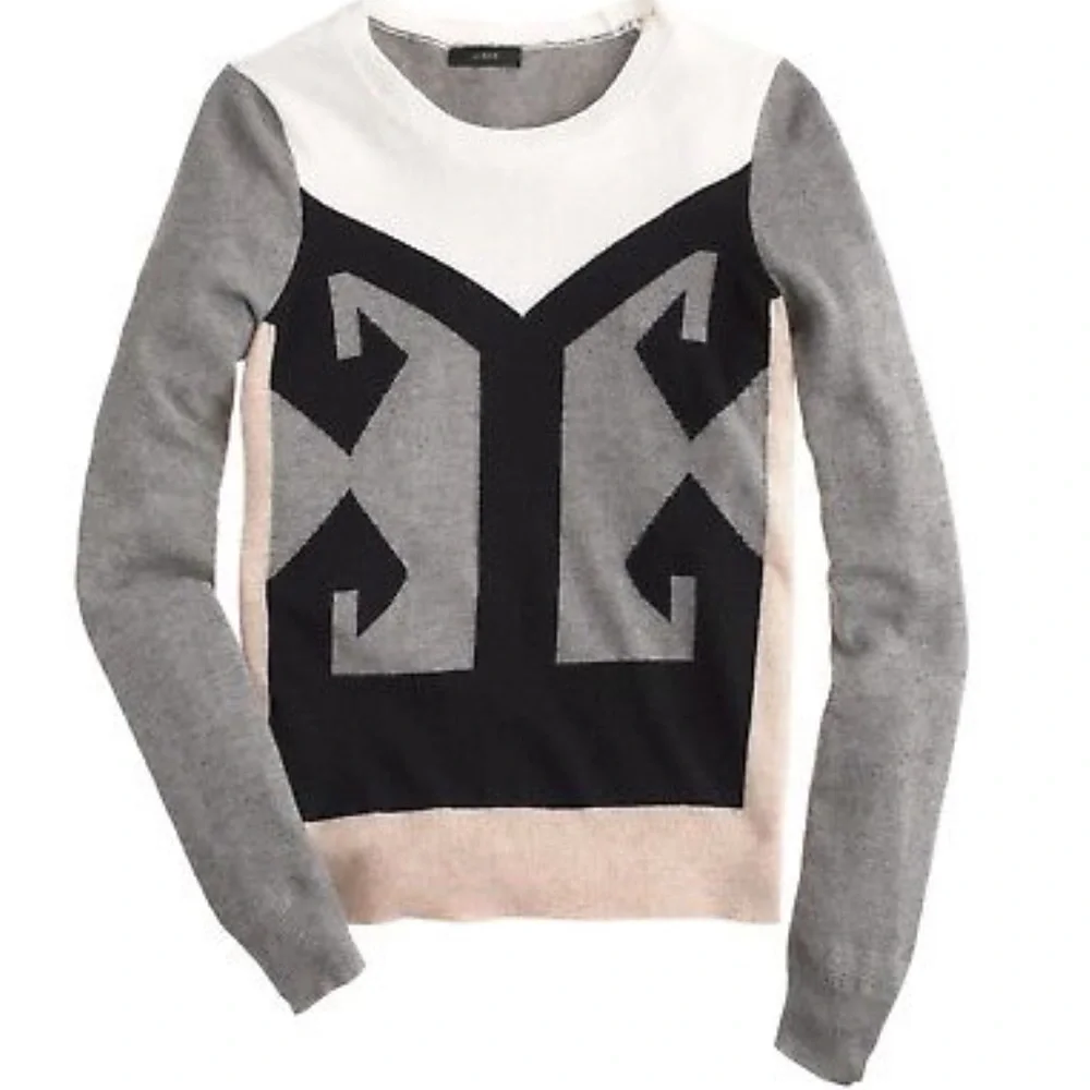 J. Crew Cashmere Black Gray sweater size Small